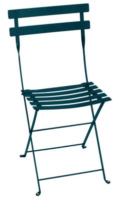 Bistro Gartenstuhl aus Metall in Kaktusgrün, ein klappbarer Outdoor-Stuhl für Terrasse und Balkon.
